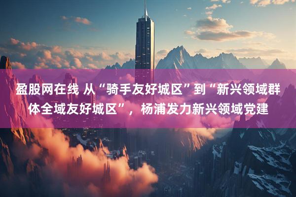 盈股网在线 从“骑手友好城区”到“新兴领域群体全域友好城区”，杨浦发力新兴领域党建