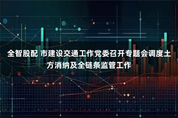 全智股配 市建设交通工作党委召开专题会调度土方消纳及全链条监管工作