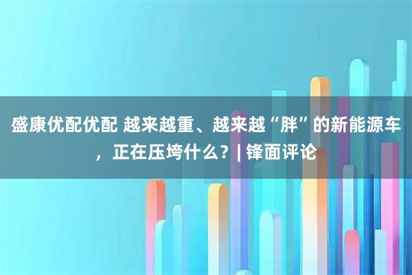 盛康优配优配 越来越重、越来越“胖”的新能源车，正在压垮什么？| 锋面评论